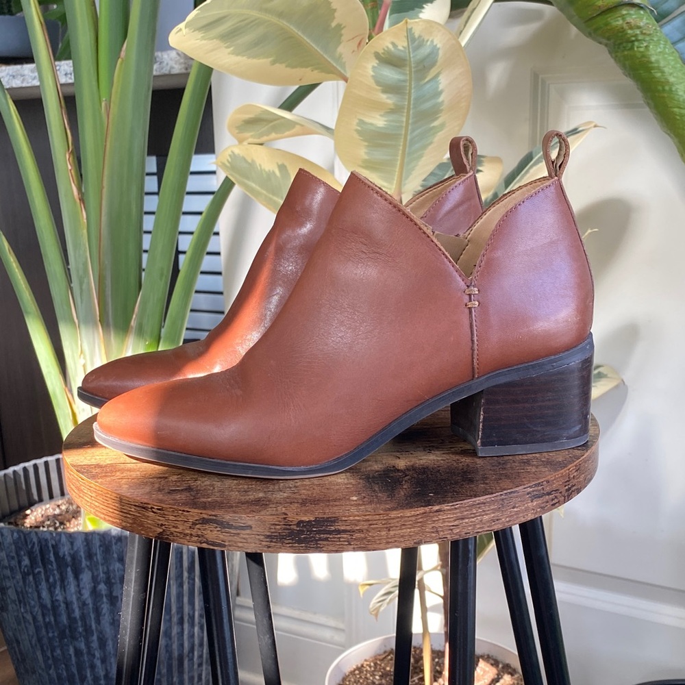 Franco Sarto Tan Leather Ankle Booties